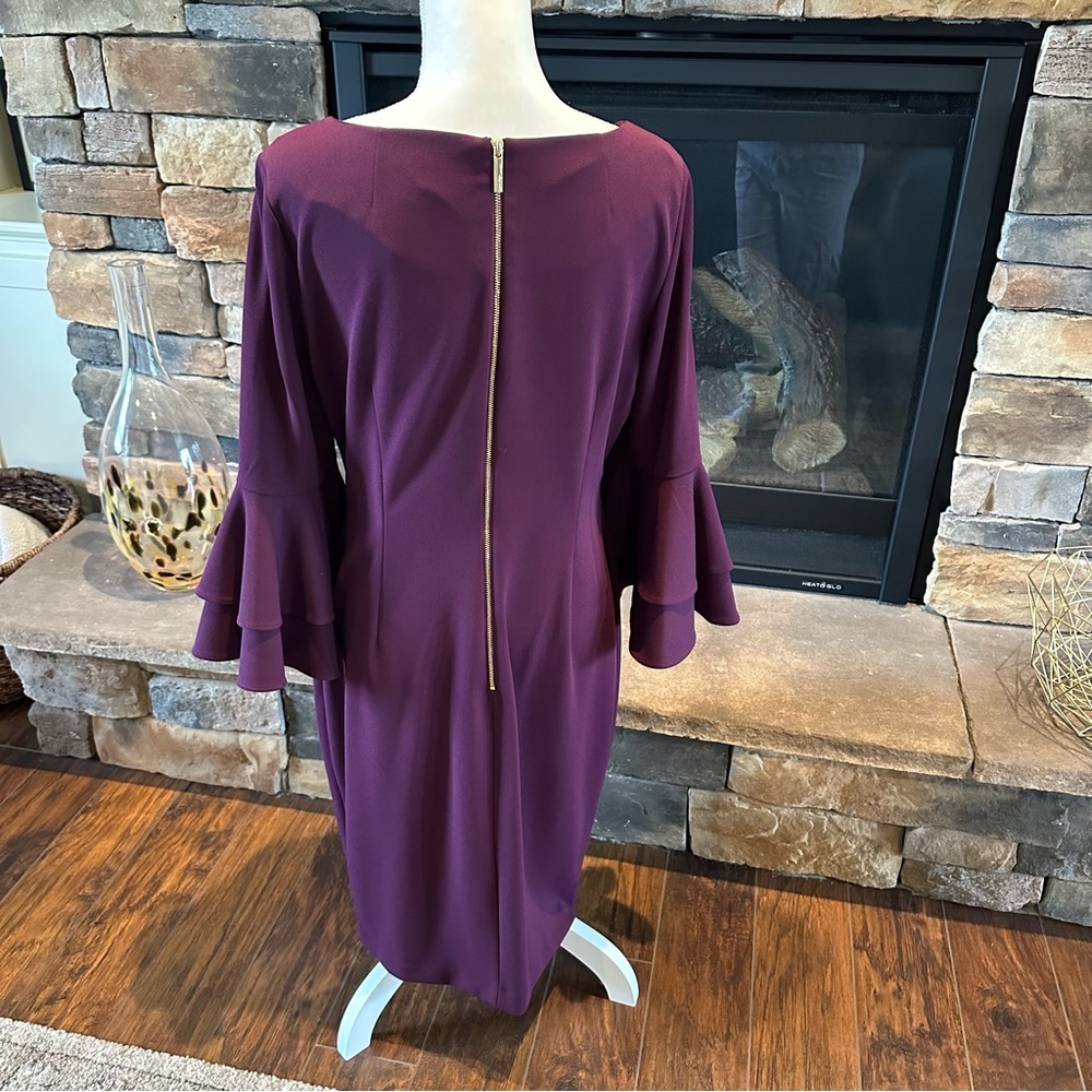 Calvin Klein Ruffle Sleeve Dress - Picture 2 of 4